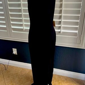Jessica McClintock full length backless evening dress. Choker rhinestone neck